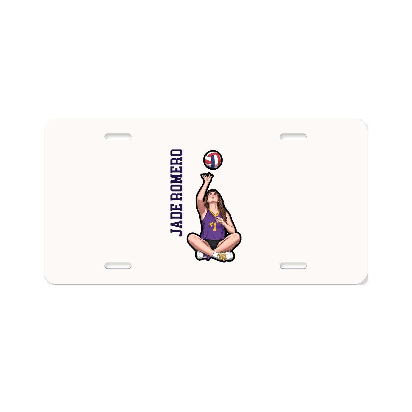 License Plate — Name Vertical in Classic