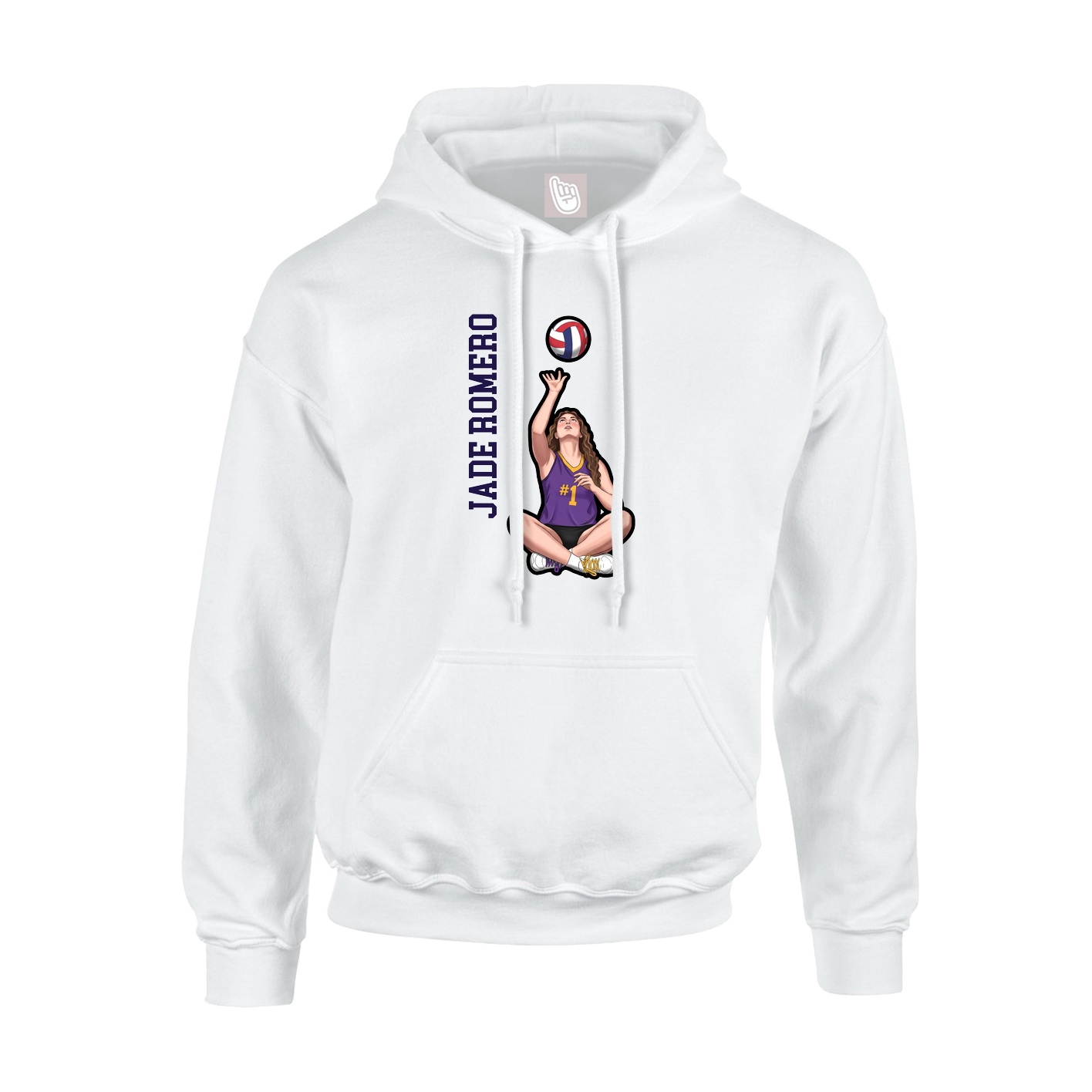 Youth Hoodie — Name Vertical in White