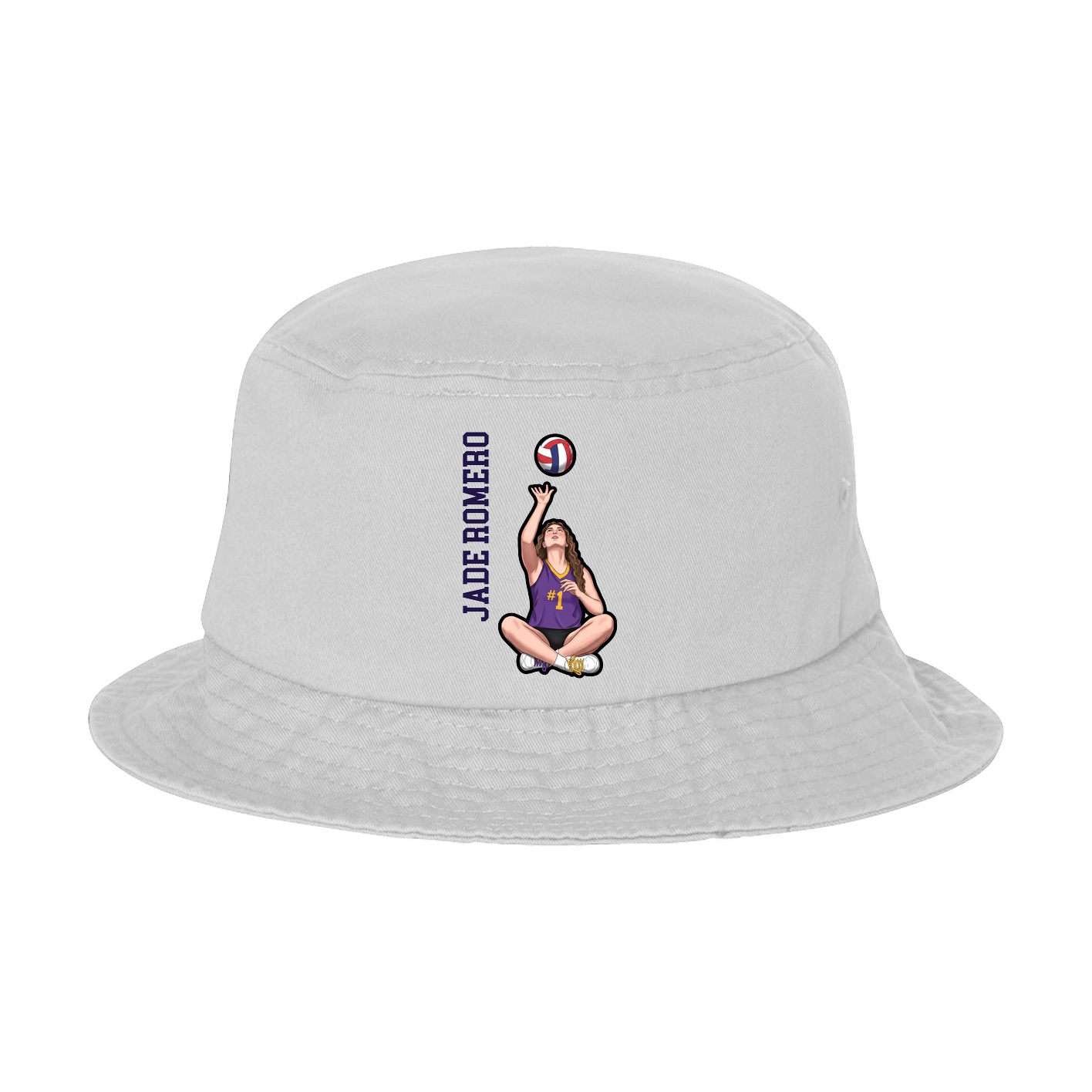Bucket Cap — Name Vertical in White