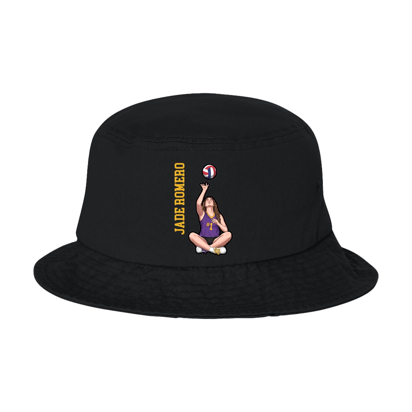 Bucket Cap — Name Vertical in Black