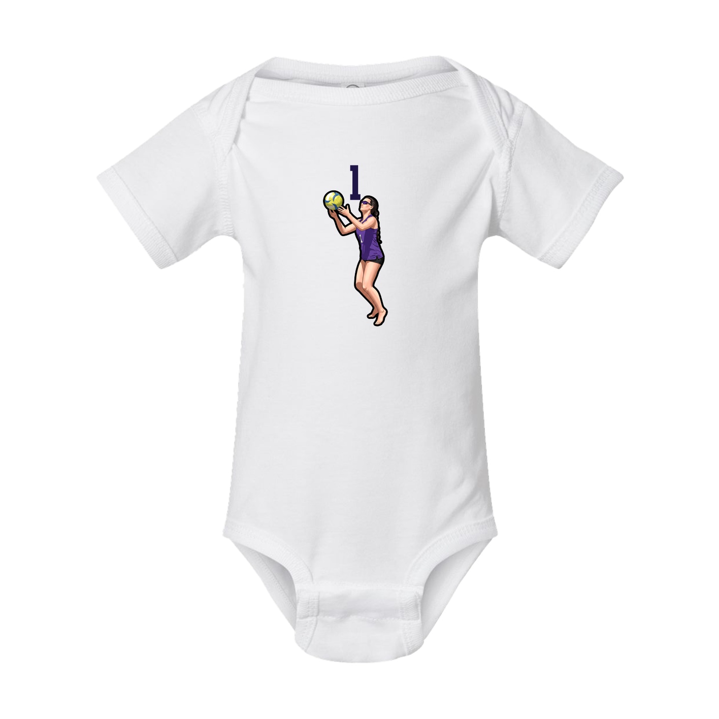 Baby Onesie — Number Top in White