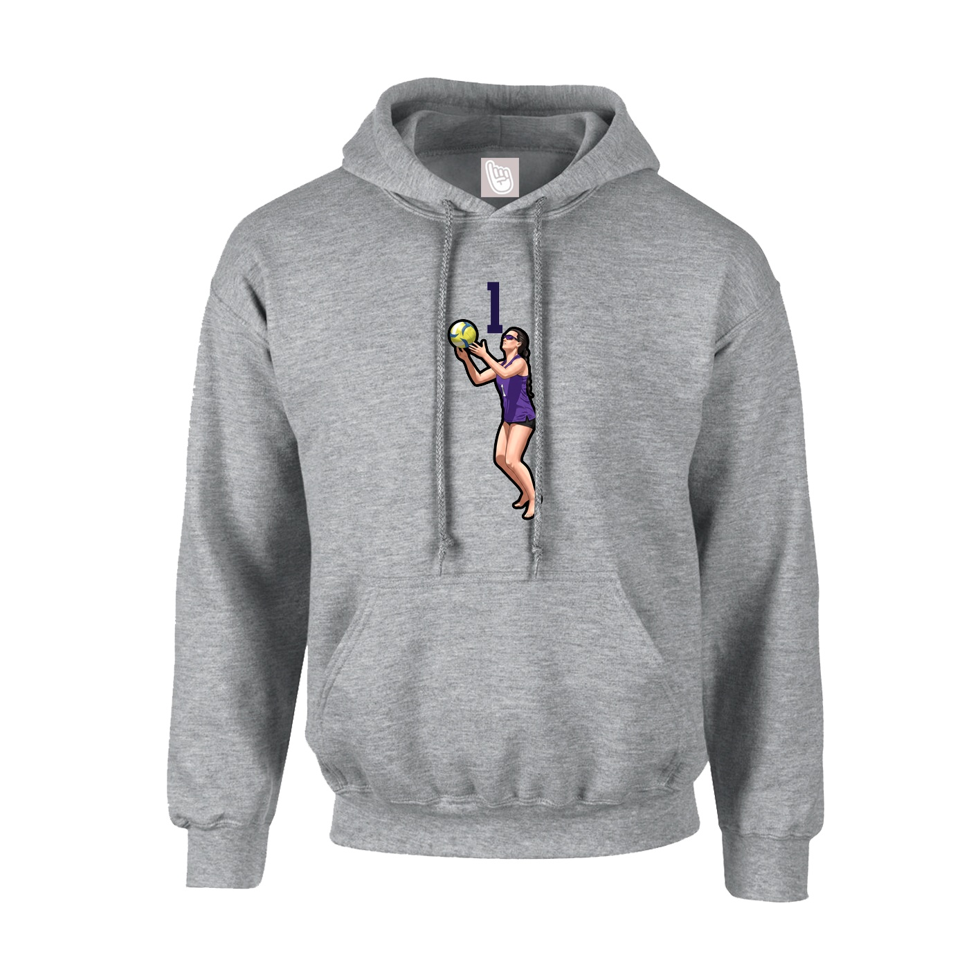 Hoodie — Number Top in Grey