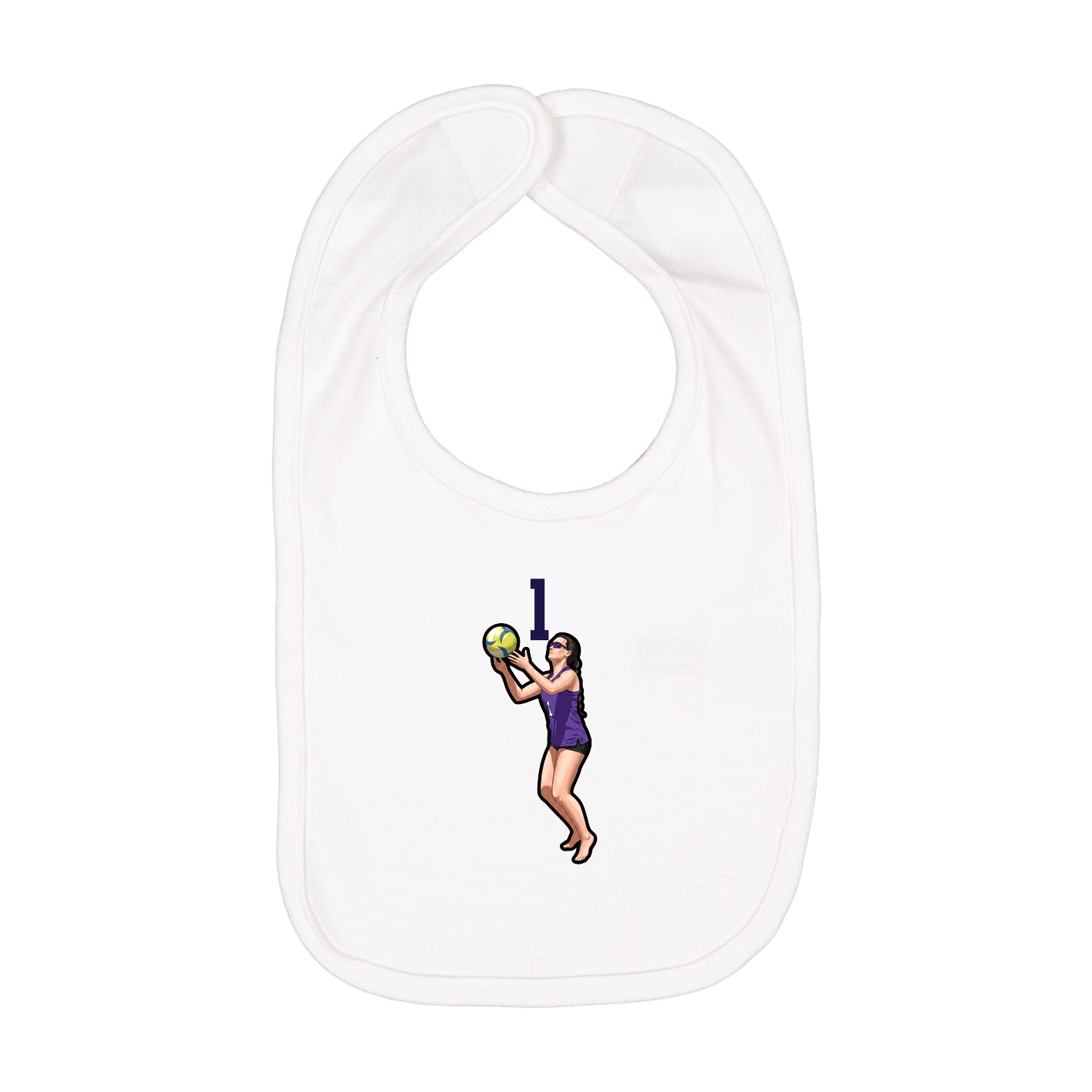 Infant Bib — Number Top in White