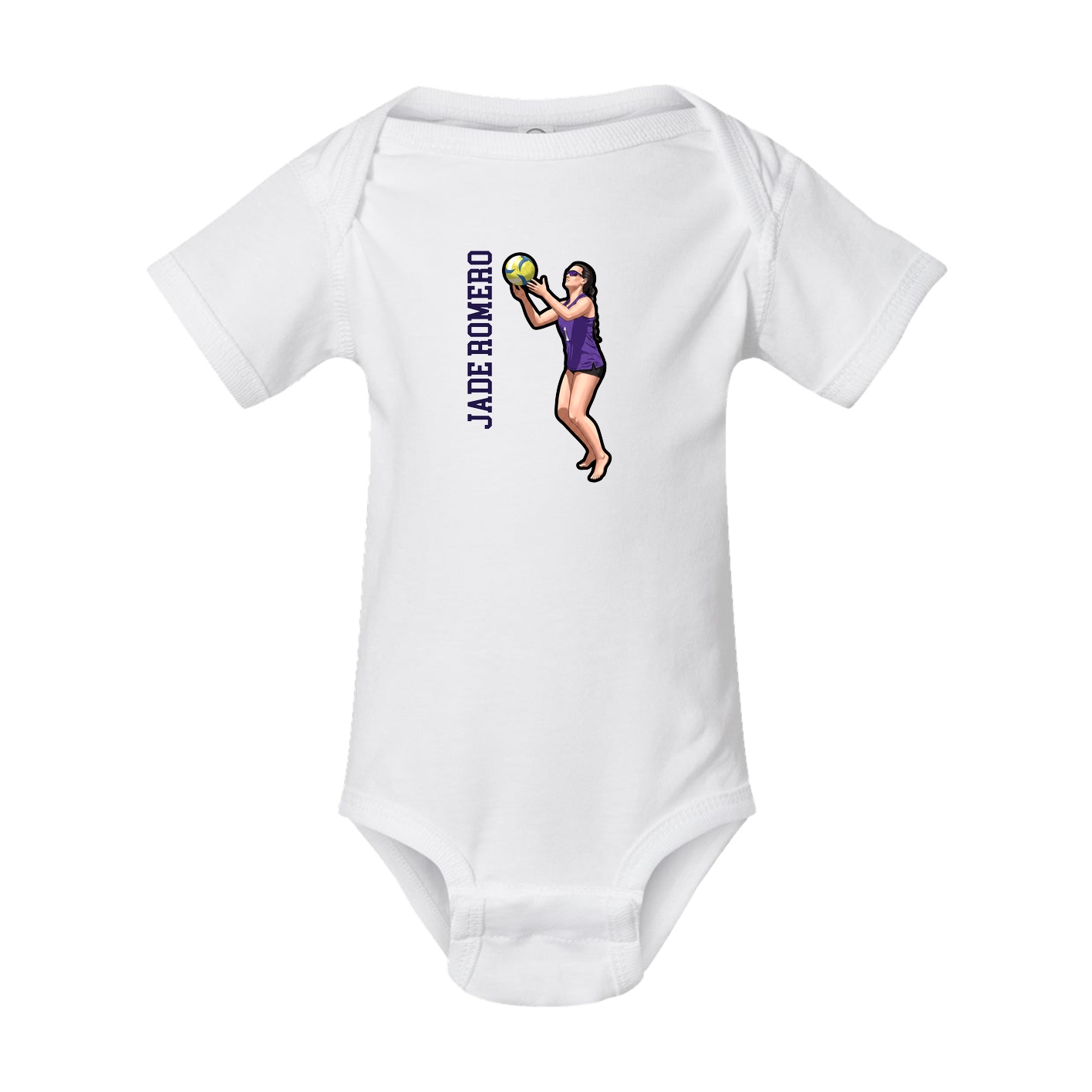 Baby Onesie — Name Vertical in White