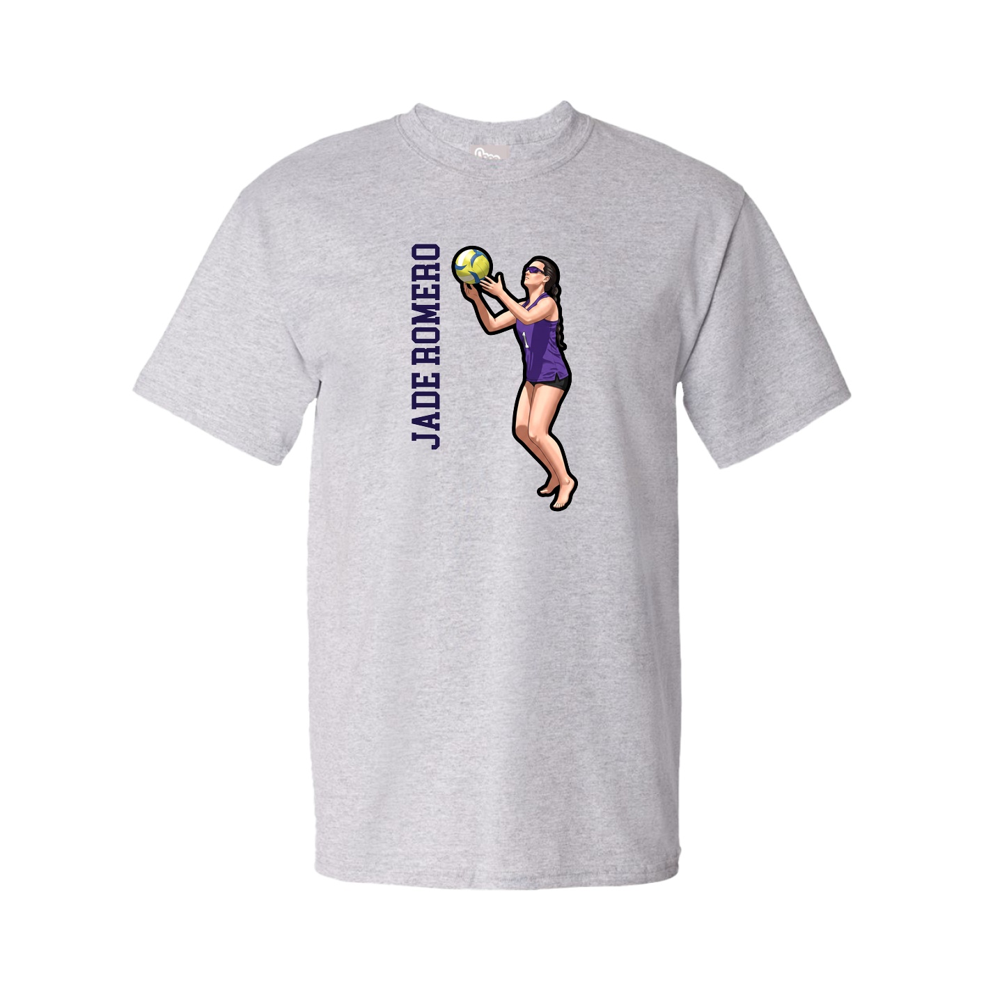 Tee — Name Vertical in Grey
