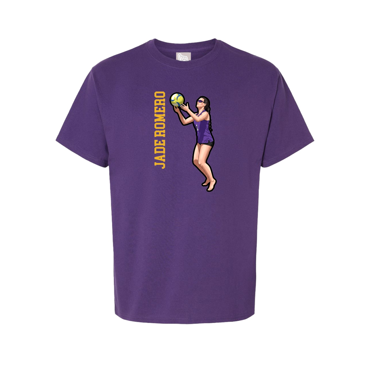 Youth Tee — Name Vertical in Purple