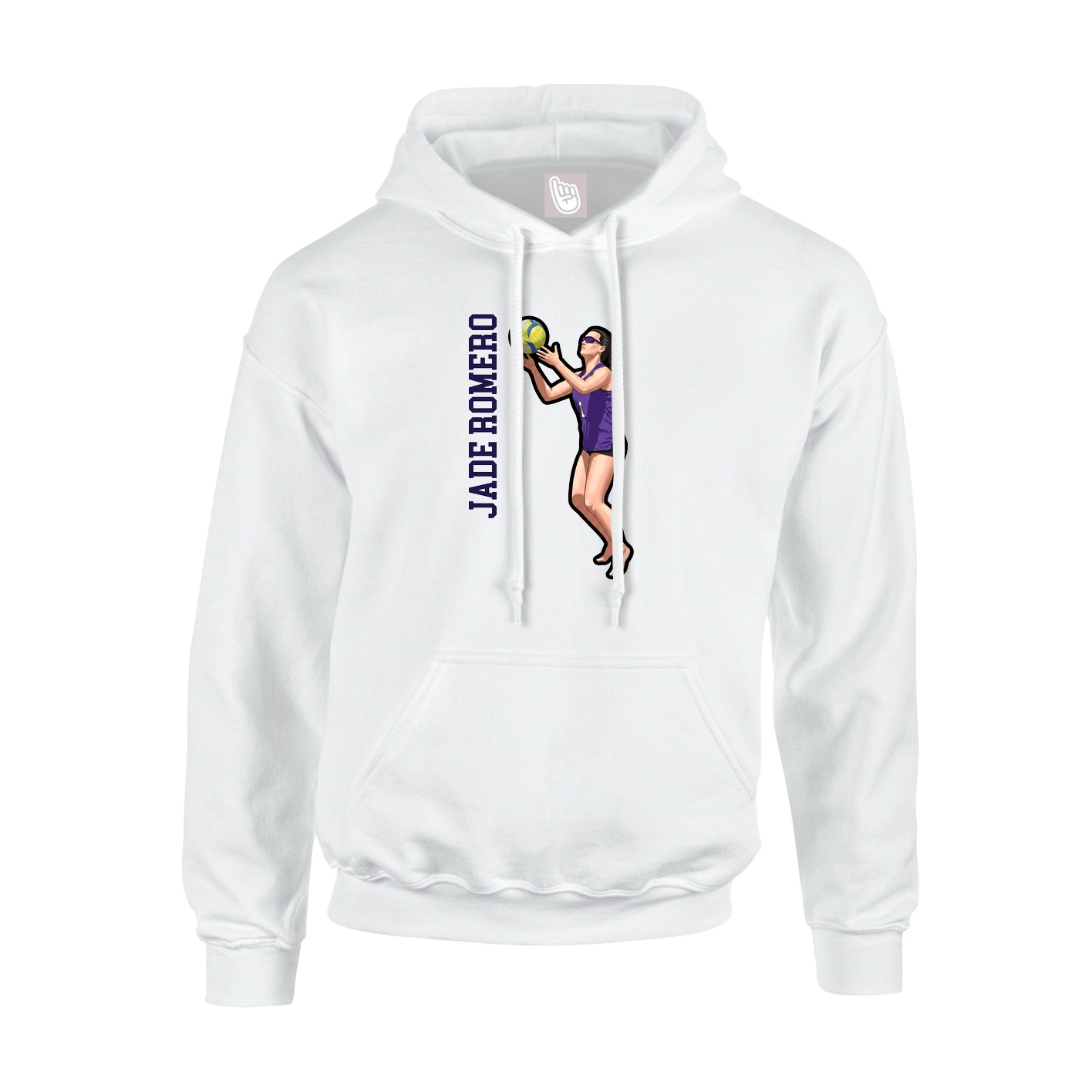 Youth Hoodie — Name Vertical in White