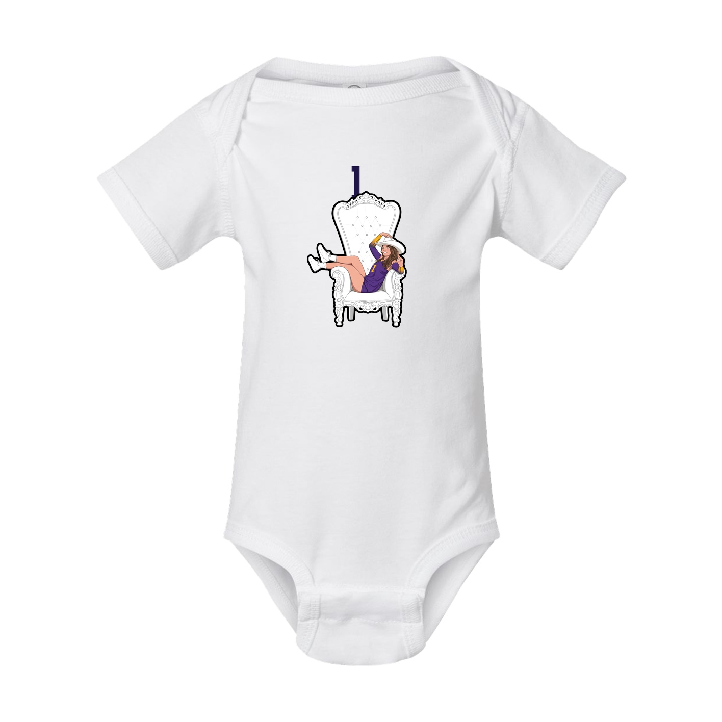 Baby Onesie — Number Top in White