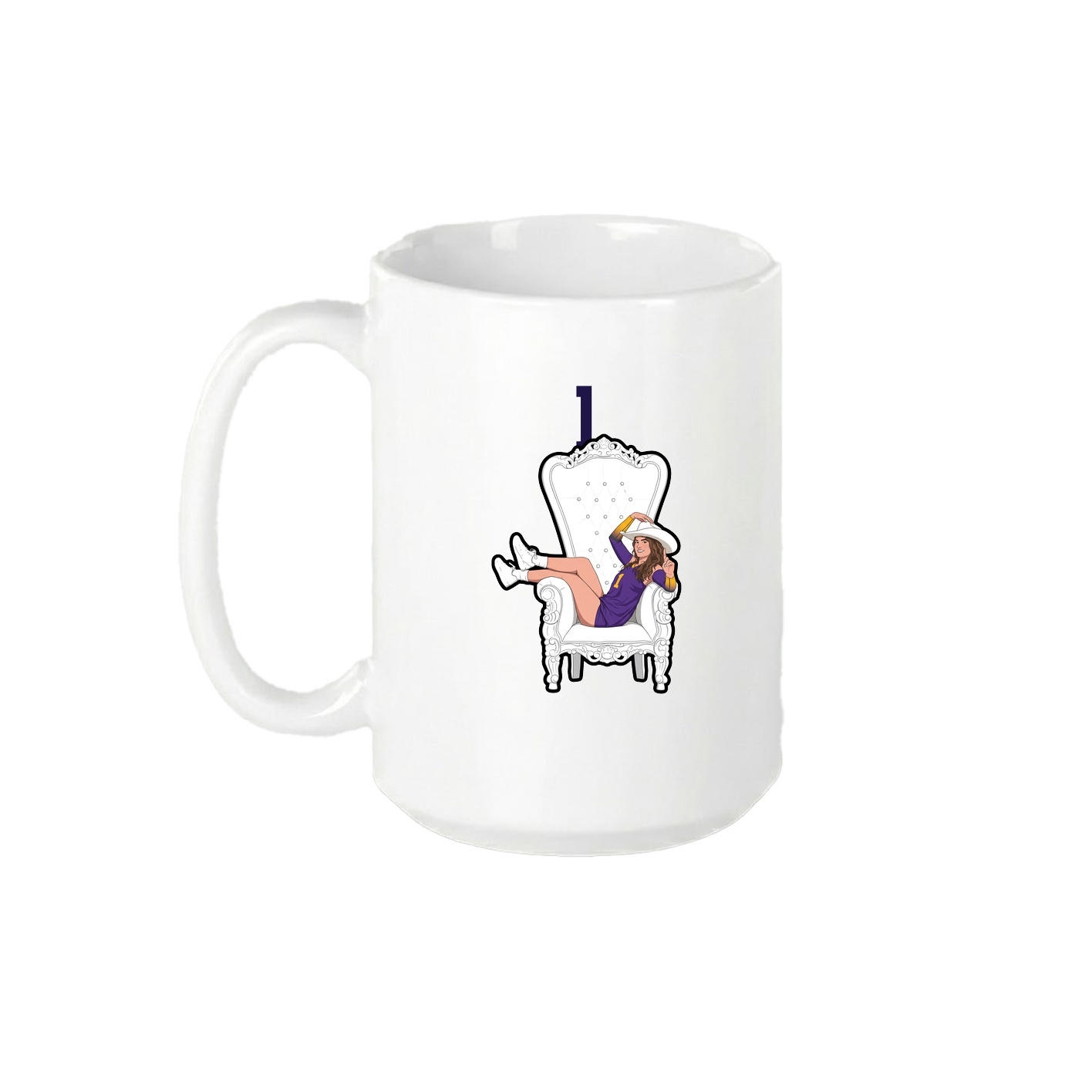 15oz Coffee Mug — Number Top in White