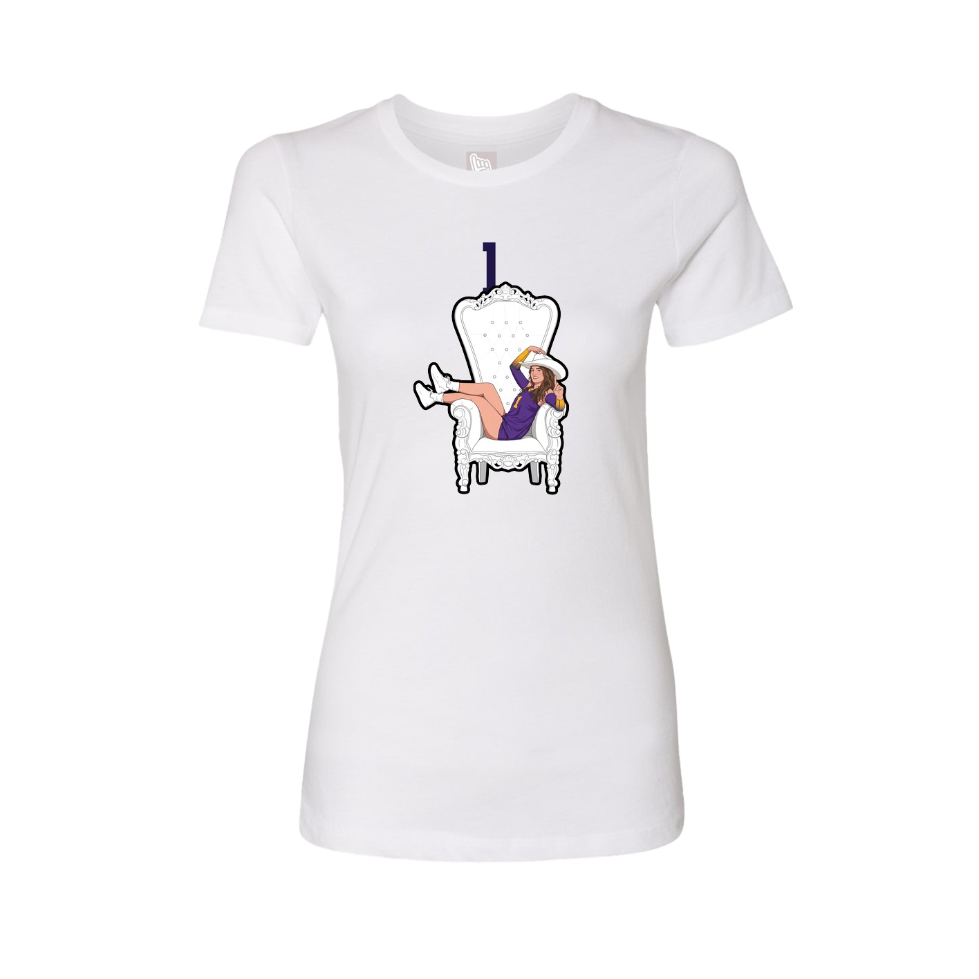 Womens Tee — Number Top in White