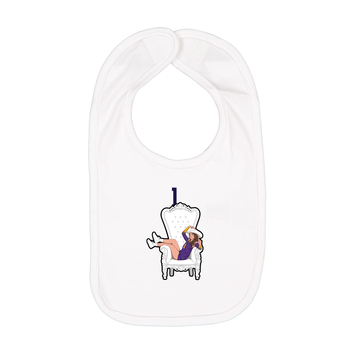 Infant Bib — Number Top in White