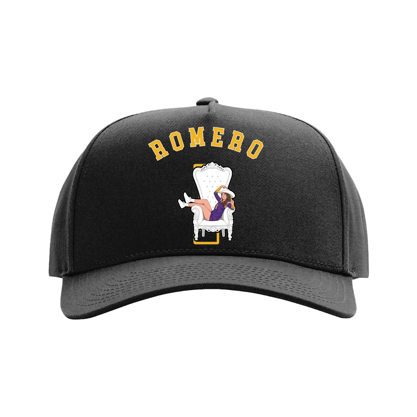 Full Fabric Five-Panel Champ Cap — Shirsey Arch in Black