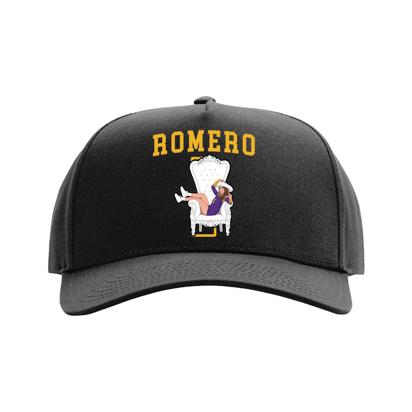 Full Fabric Five-Panel Champ Cap — Shirsey in Black