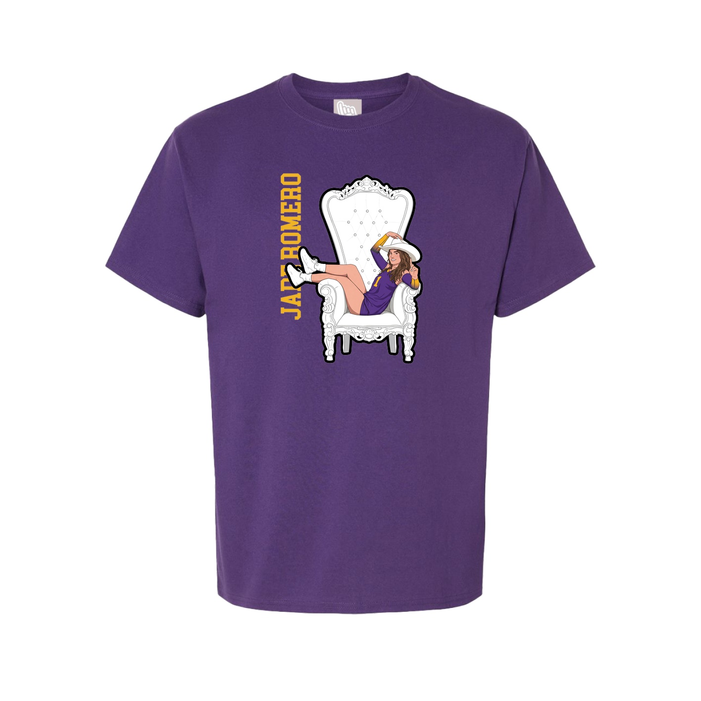 Youth Tee — Name Vertical in Purple