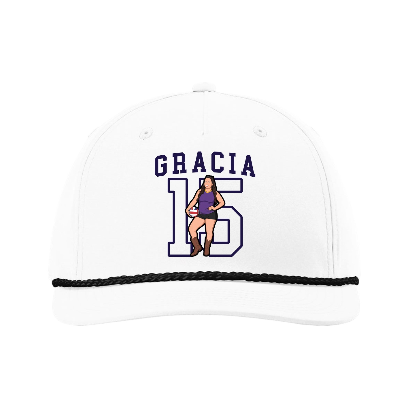 Five-Panel Classic Rope Cap — Shirsey in White