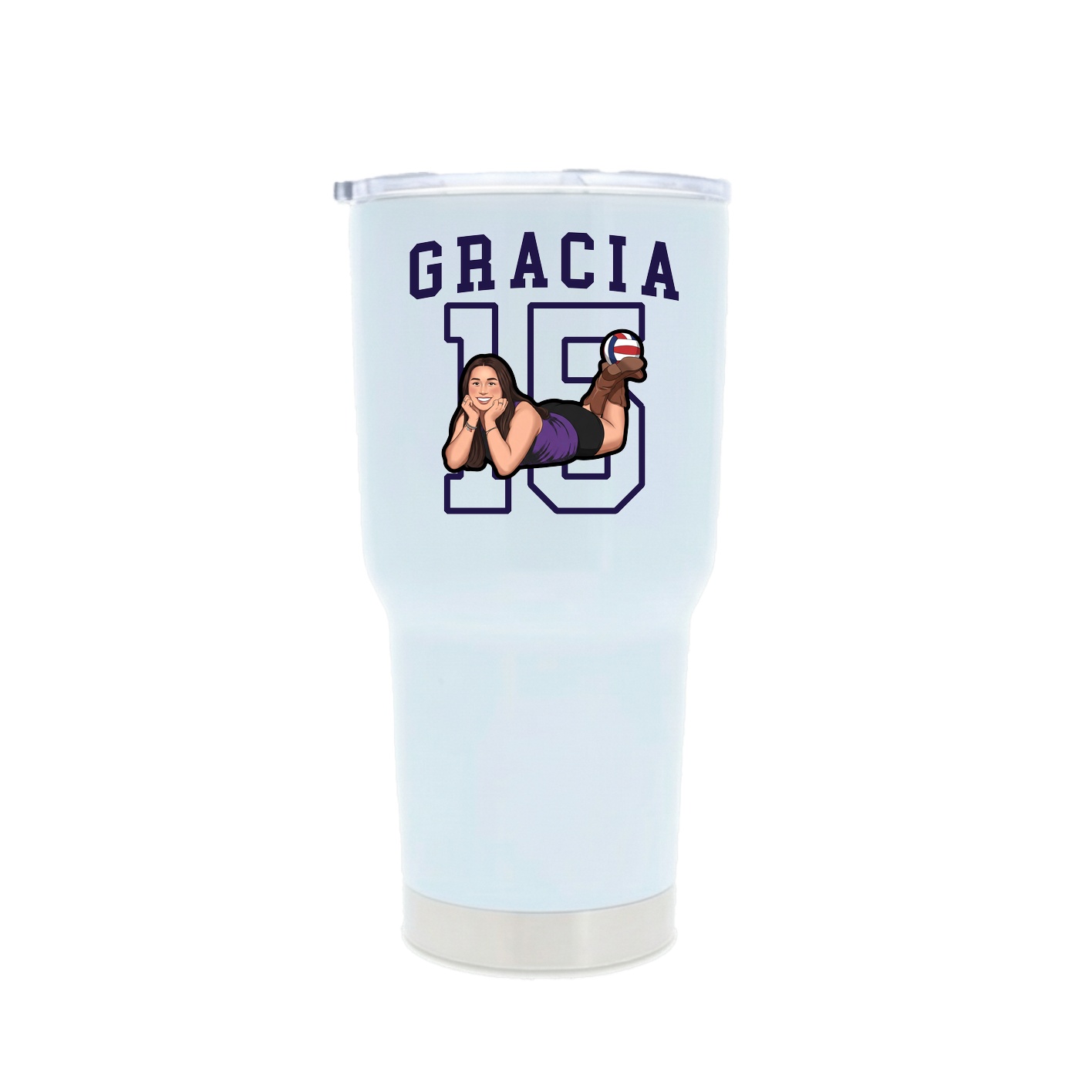 30oz Stainless Steel Tumbler — Shirsey in White