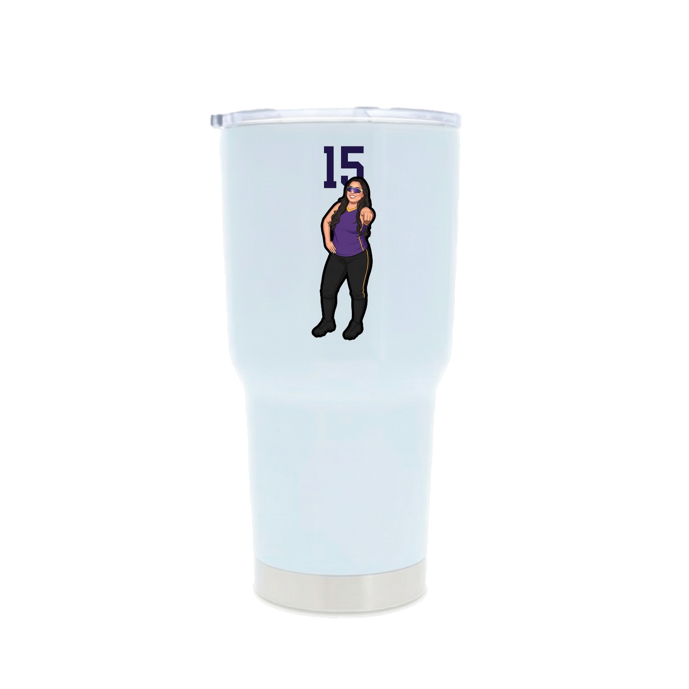 30oz Stainless Steel Tumbler — Number Top in White