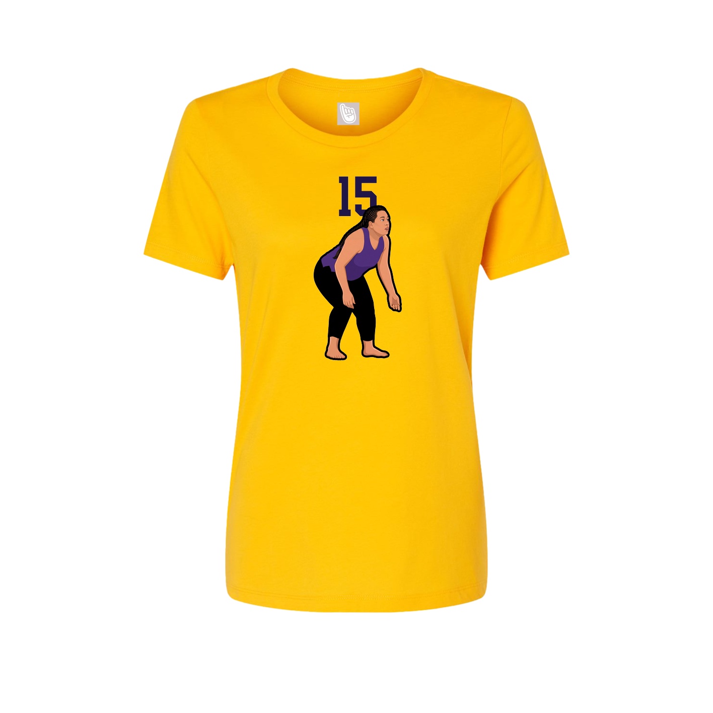 Fitted Women's Tee — Number Top in Gold