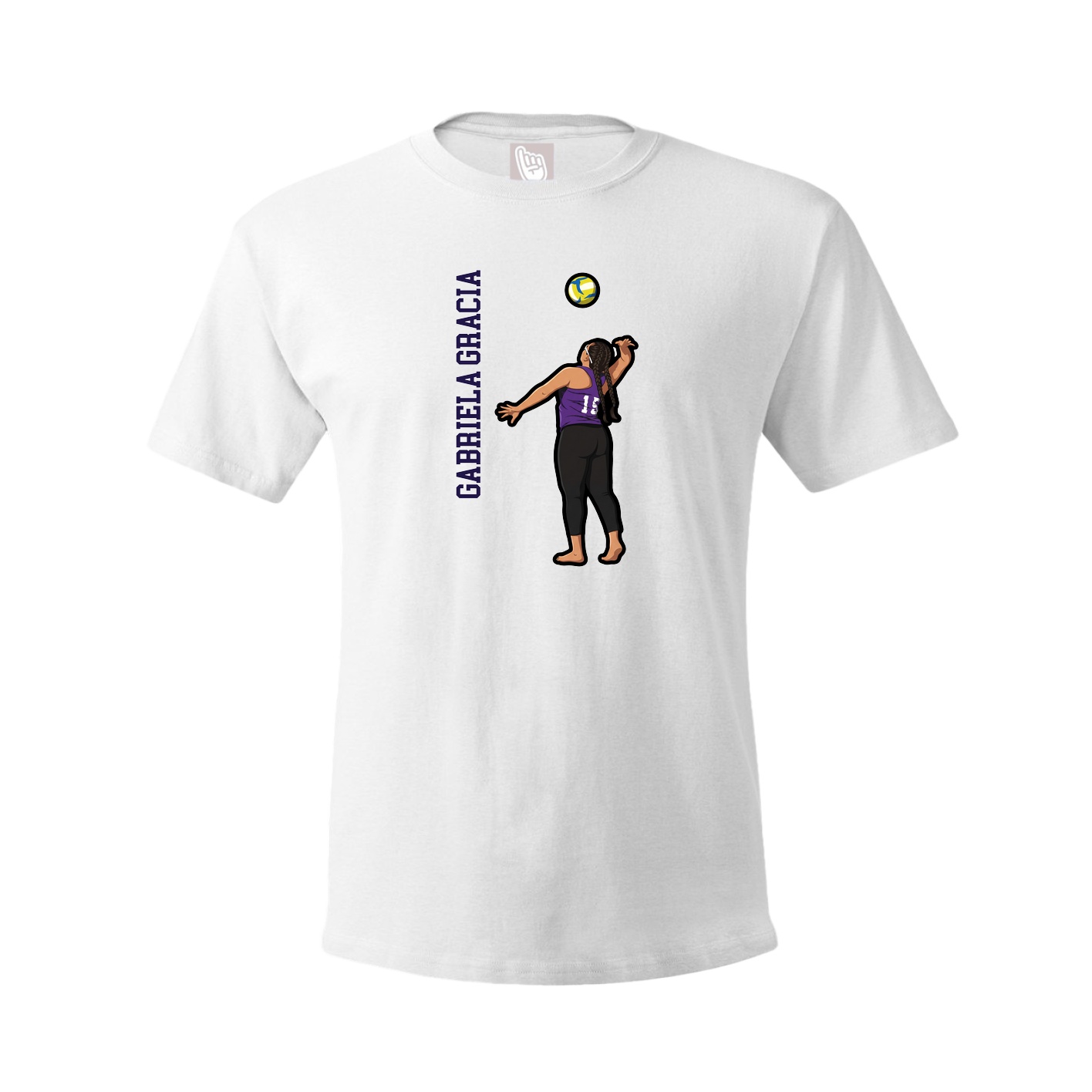 Youth Tee — Name Vertical in White