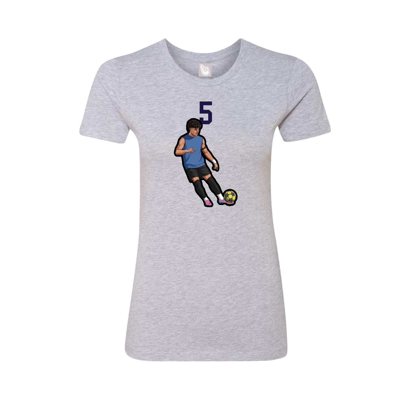 Fitted Women's Tee — Number Top in Grey