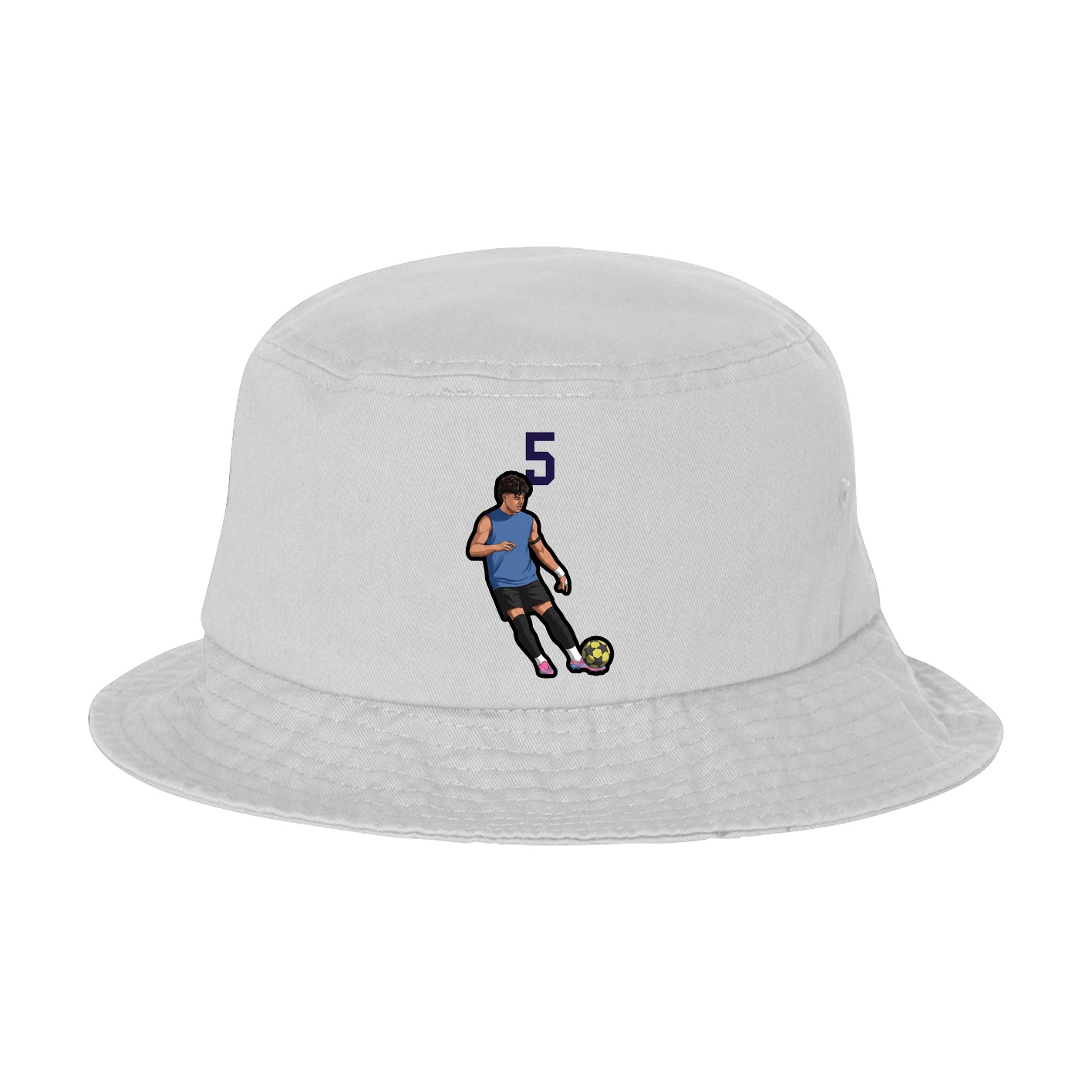 Bucket Cap — Number Top in White
