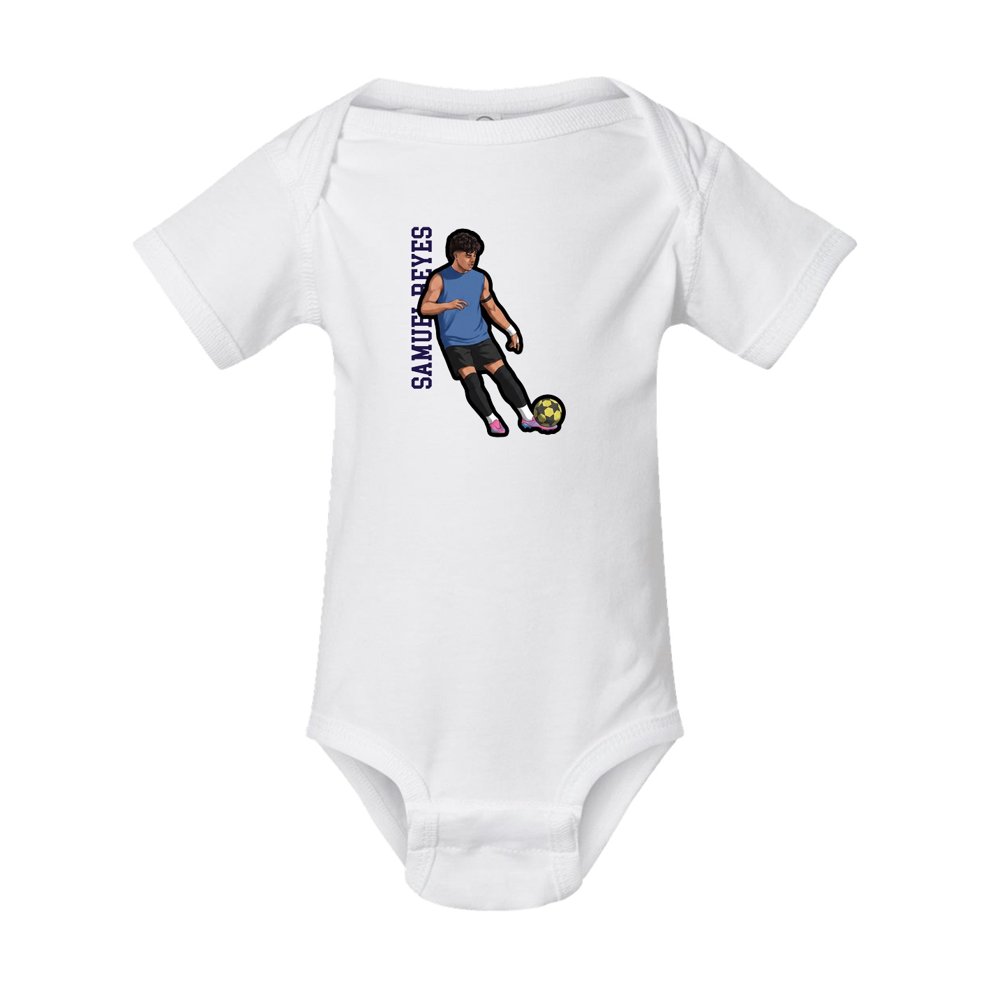 Baby Onesie — Name Vertical in White