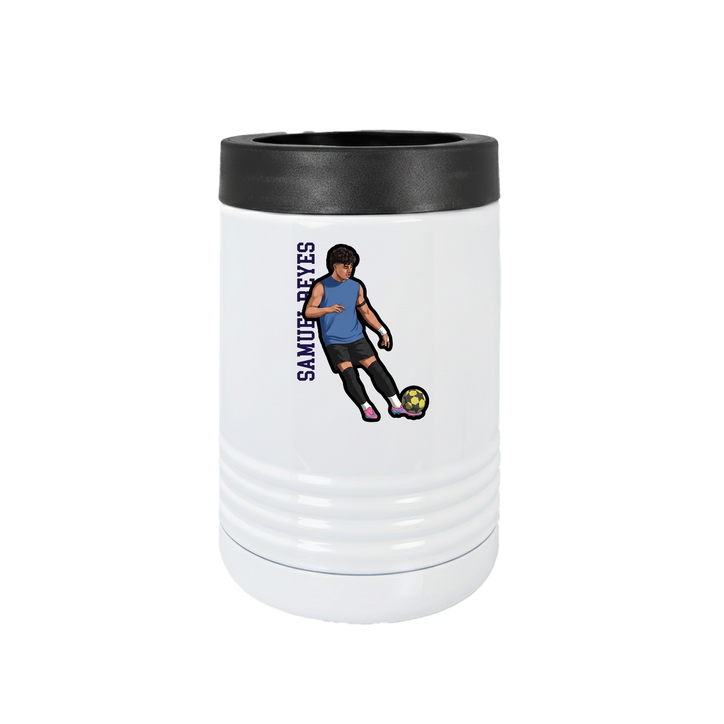 Beverage Holder — Name Vertical in White