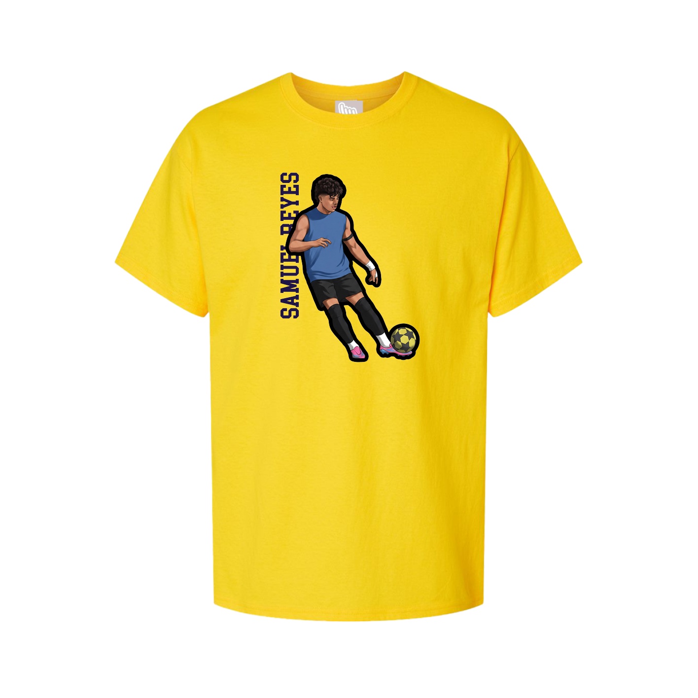 Youth Tee — Name Vertical in Gold