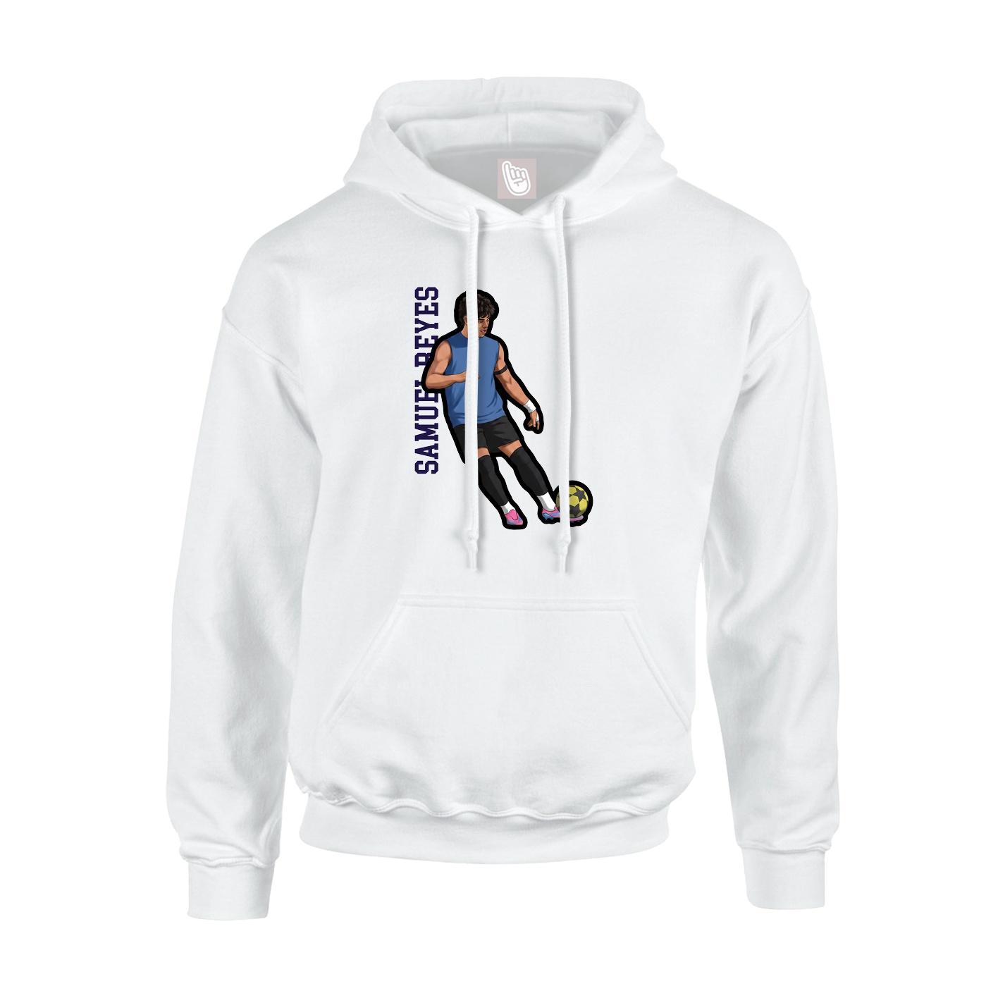 Youth Hoodie — Name Vertical in White