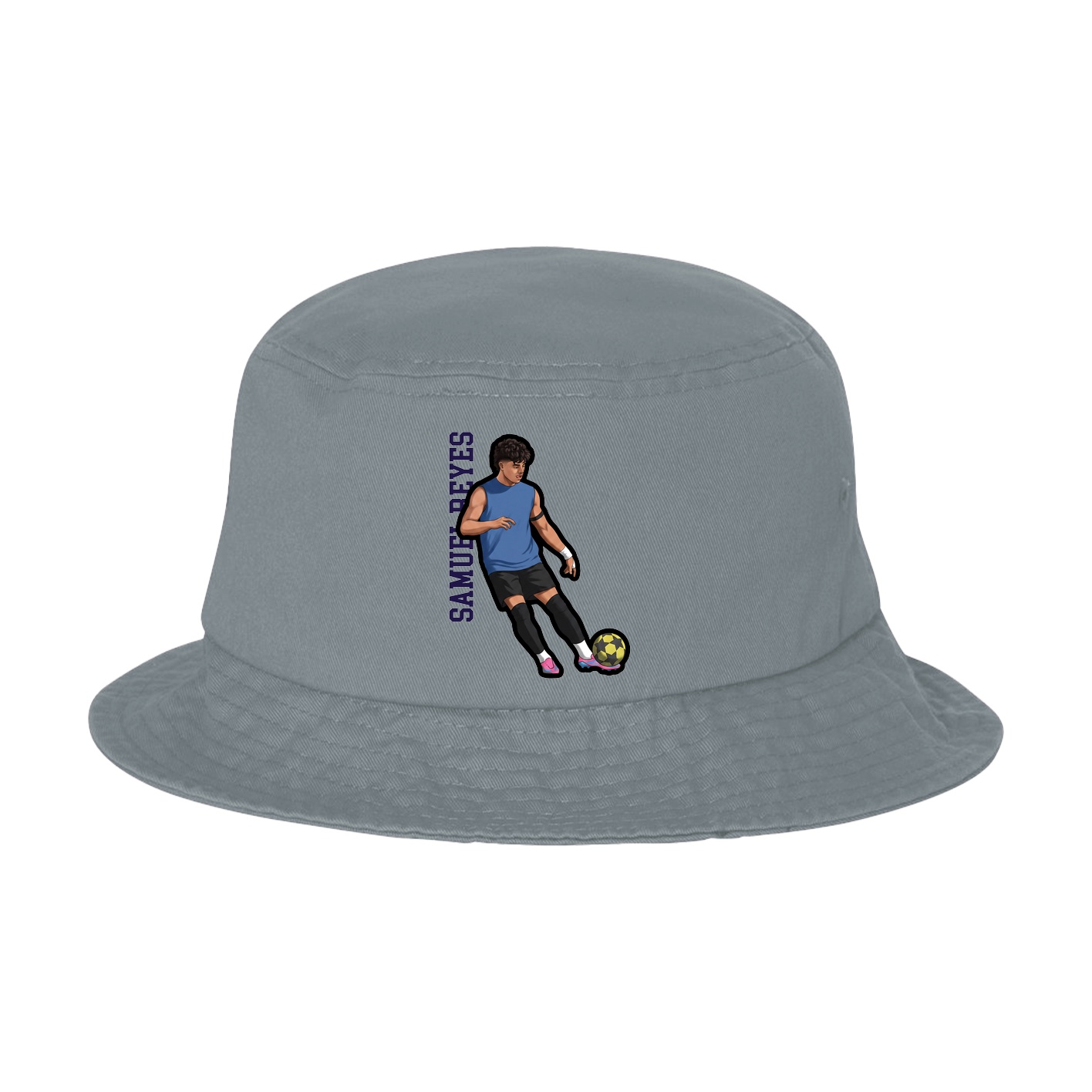 Bucket Cap — Name Vertical in Grey