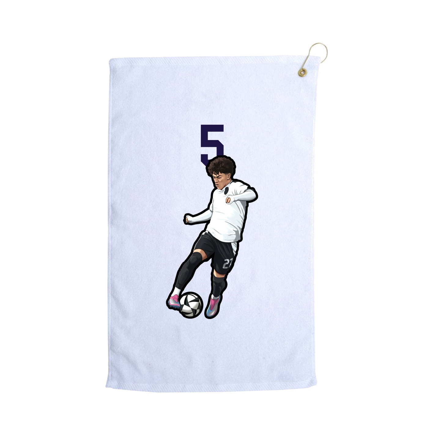 Golf Towel — Number Top in White