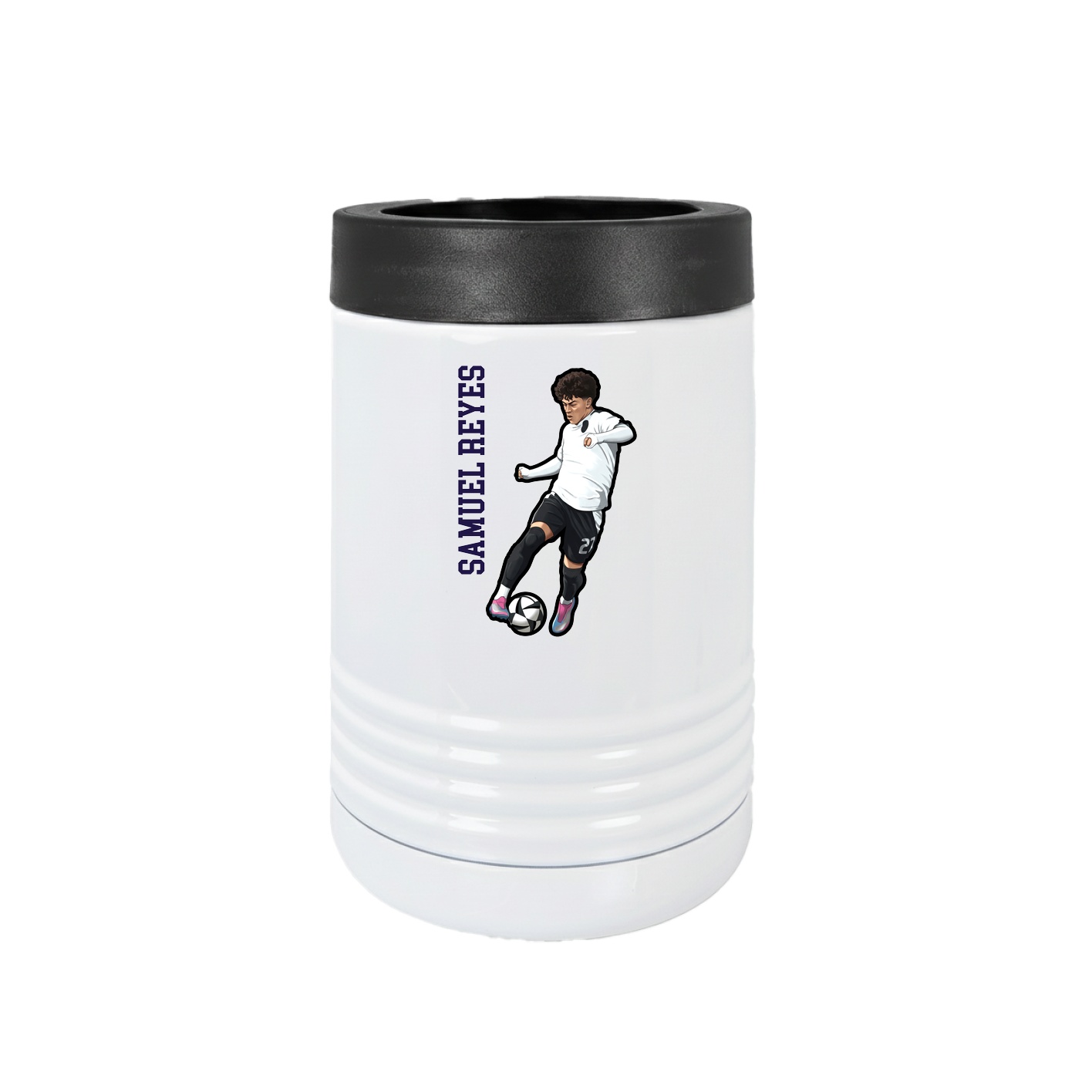 Beverage Holder — Name Vertical in White