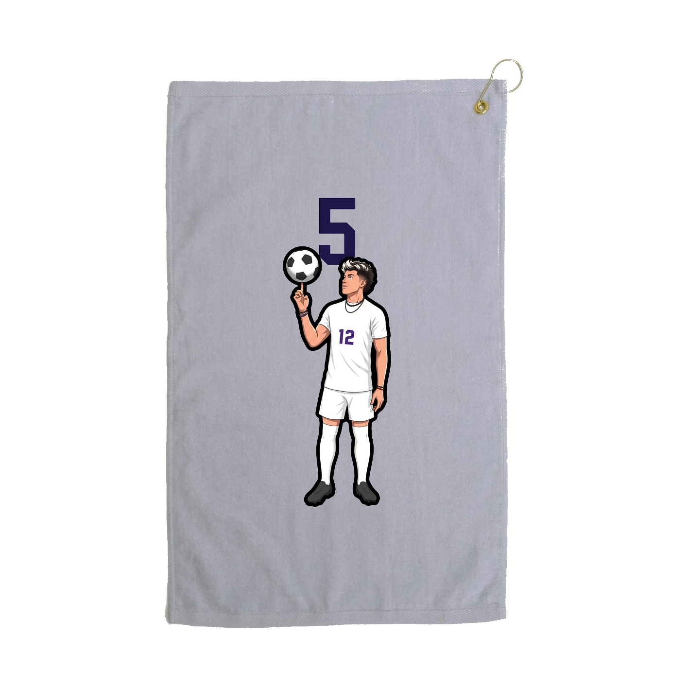 Golf Towel — Number Top in Grey