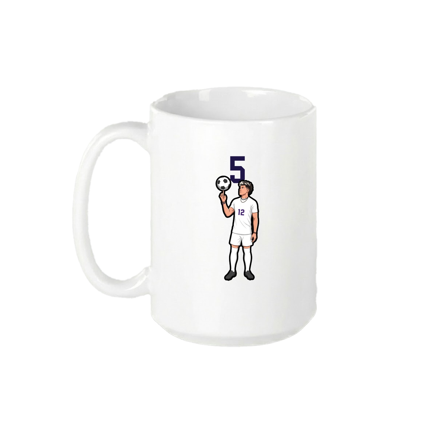 15oz Coffee Mug — Number Top in White