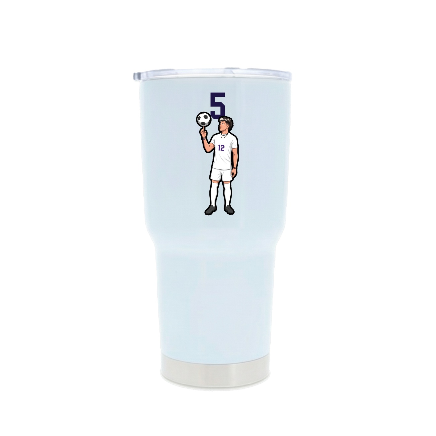 30oz Stainless Steel Tumbler — Number Top in White