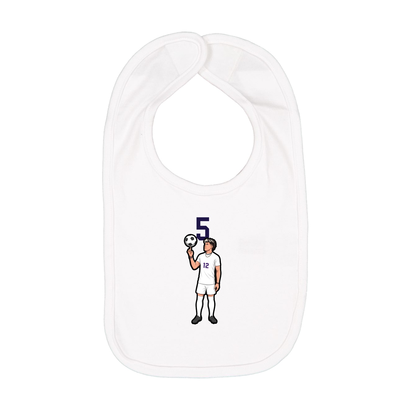 Infant Bib — Number Top in White