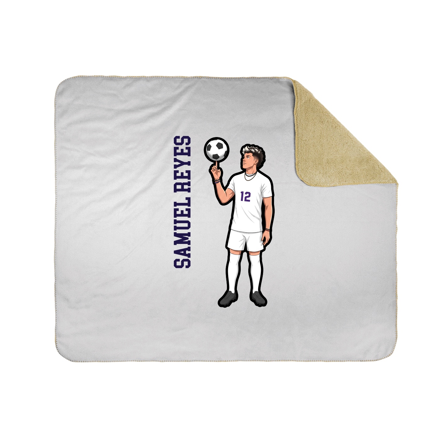 Throw Blanket — Name Vertical in White