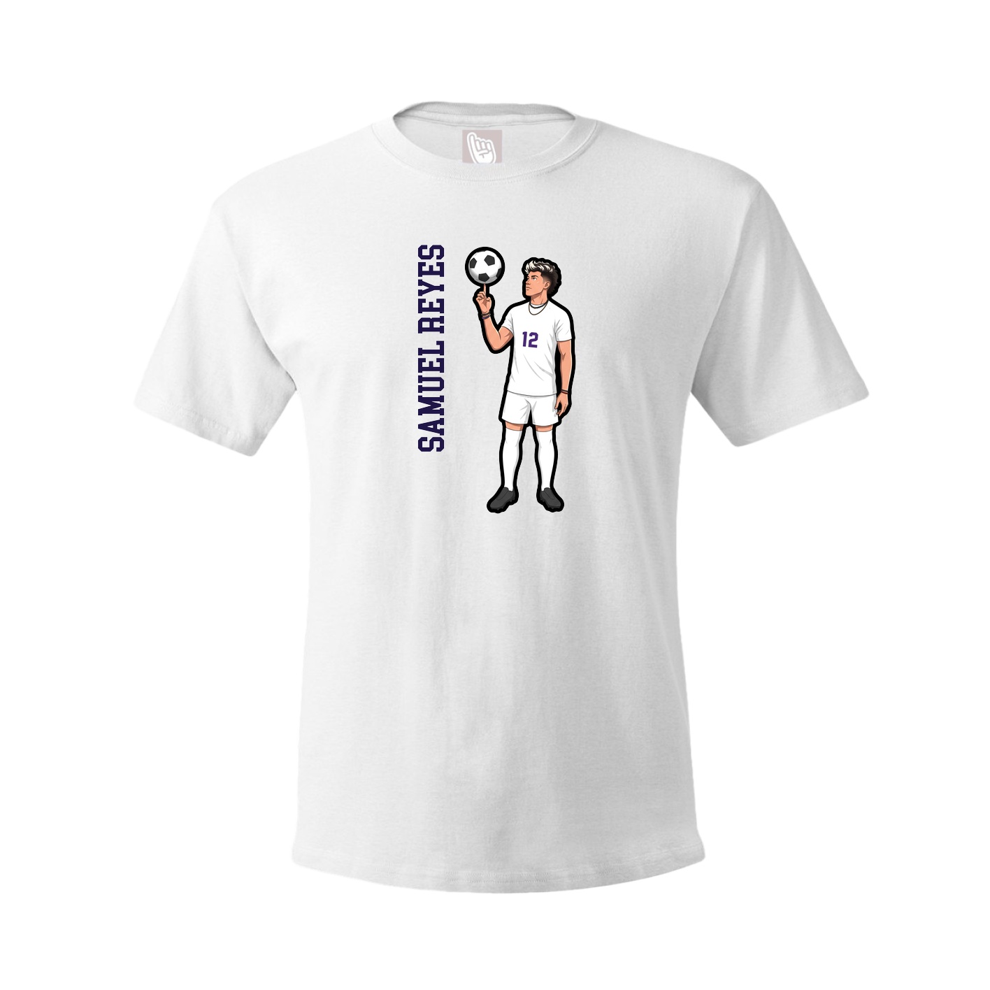 Youth Tee — Name Vertical in White
