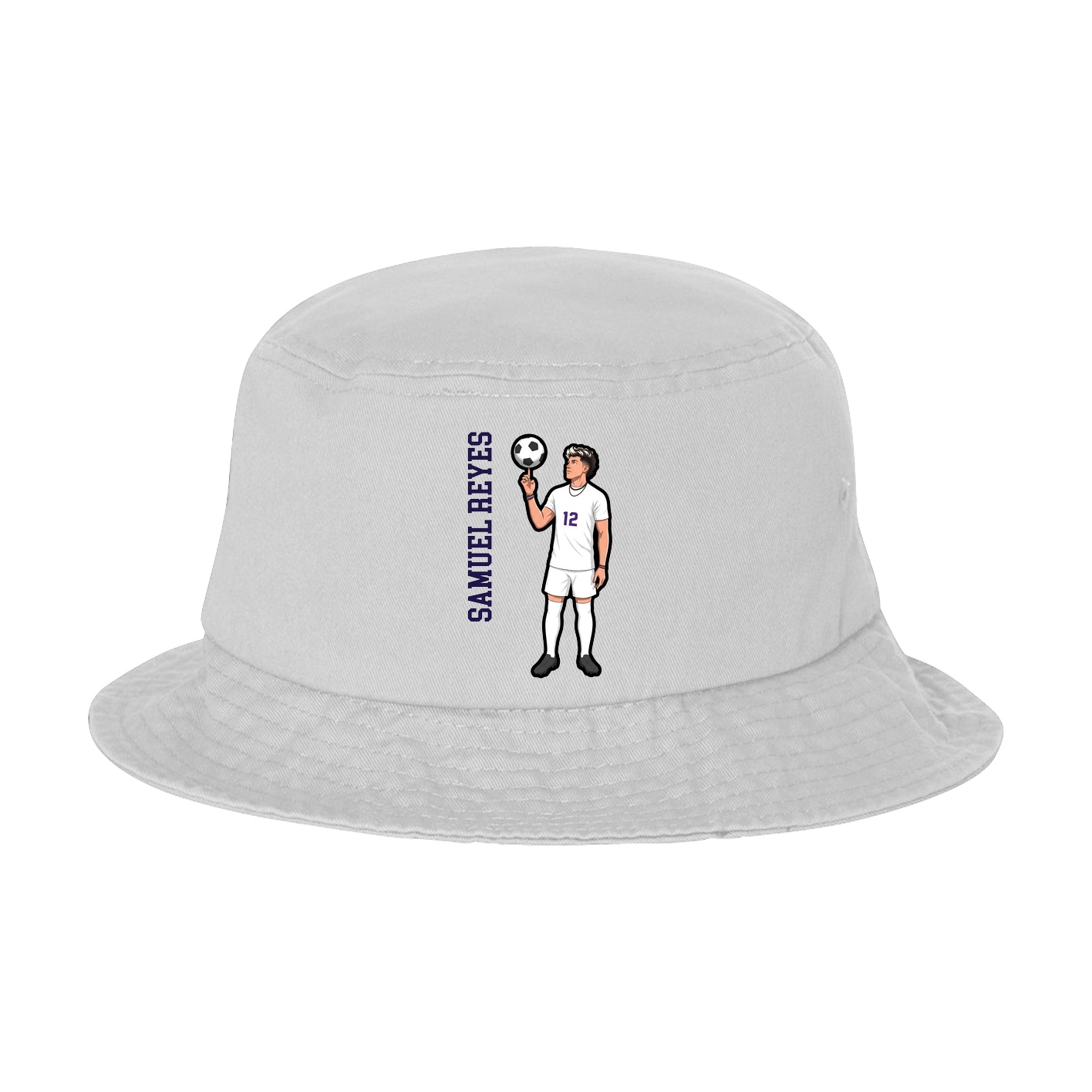 Bucket Cap — Name Vertical in White
