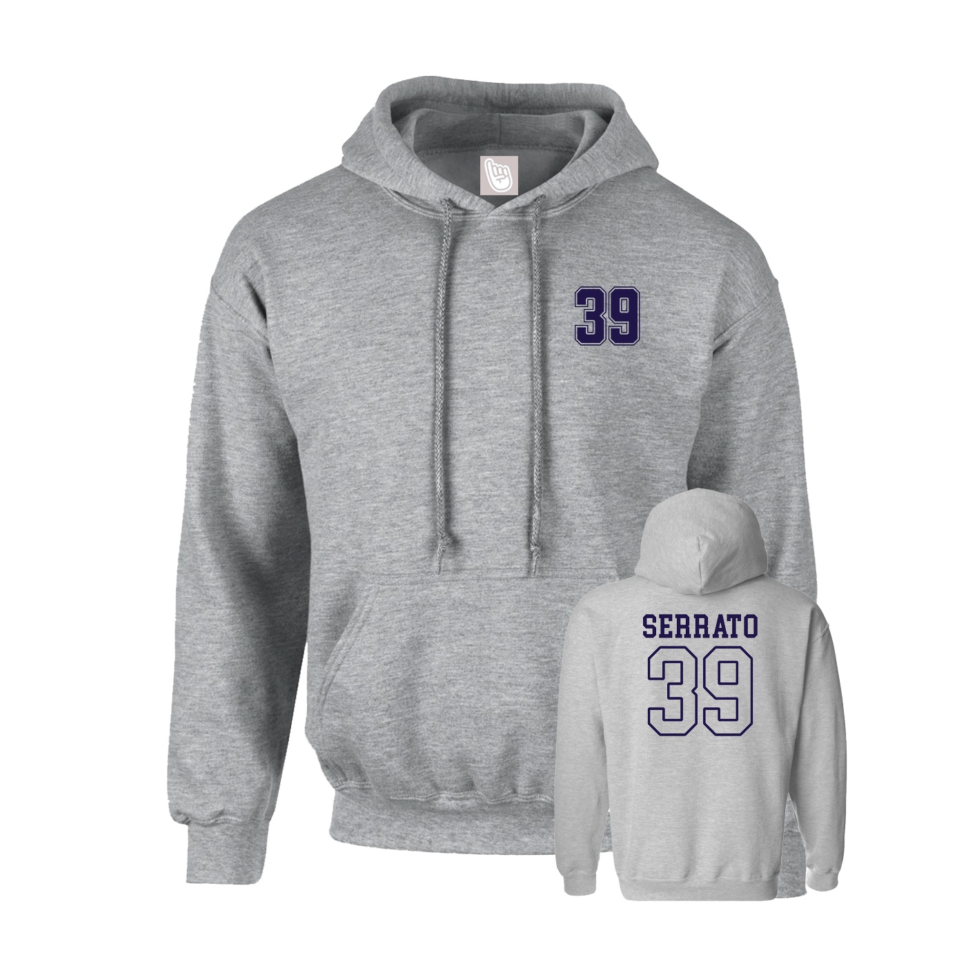 Youth Hoodie — Chest Back in Grey