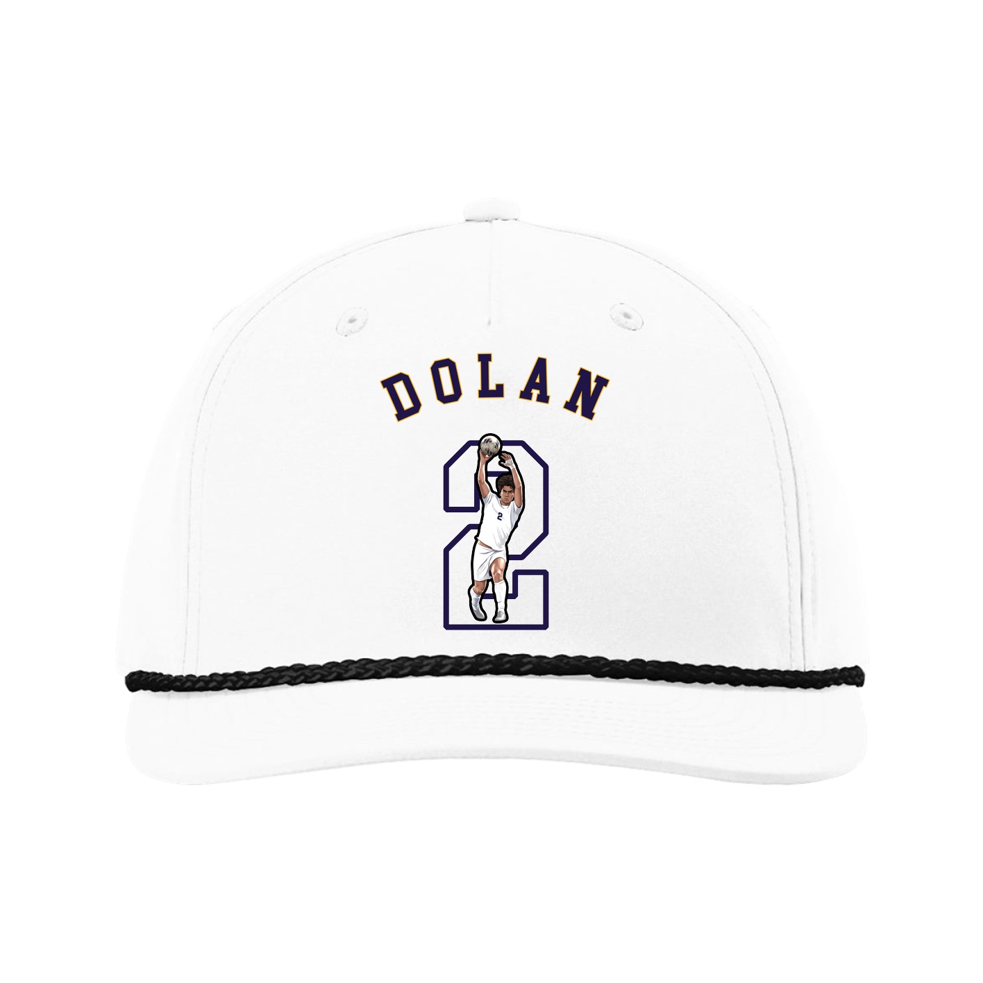 Five-Panel Classic Rope Cap — Shirsey Arch in White