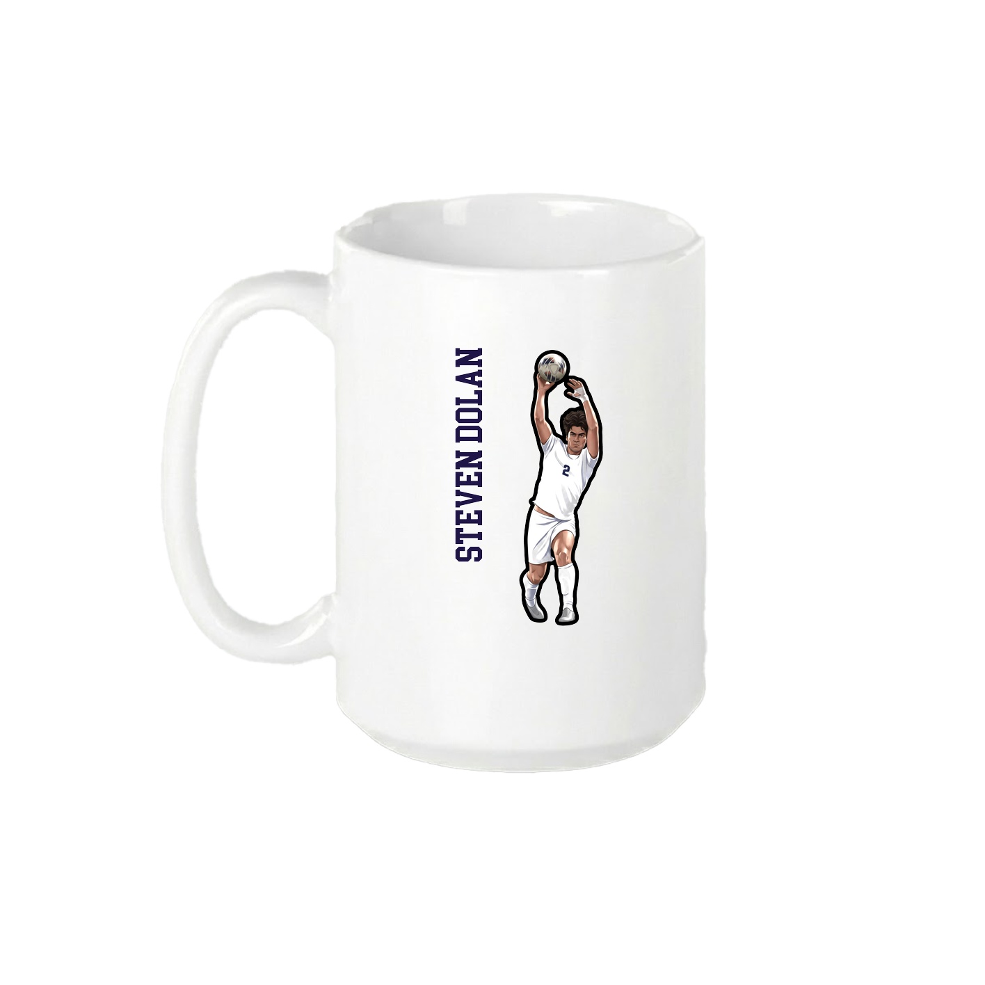 15oz Coffee Mug — Name Vertical in White