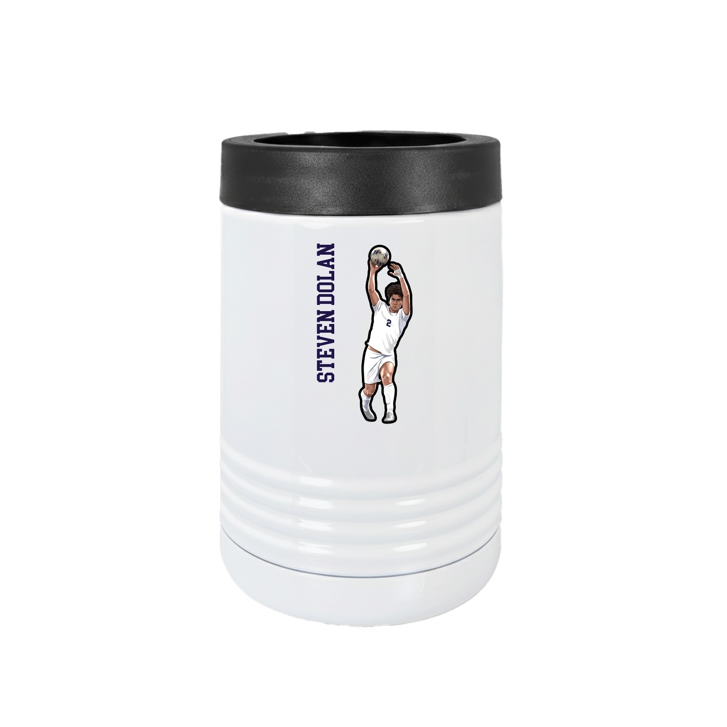 Beverage Holder — Name Vertical in White