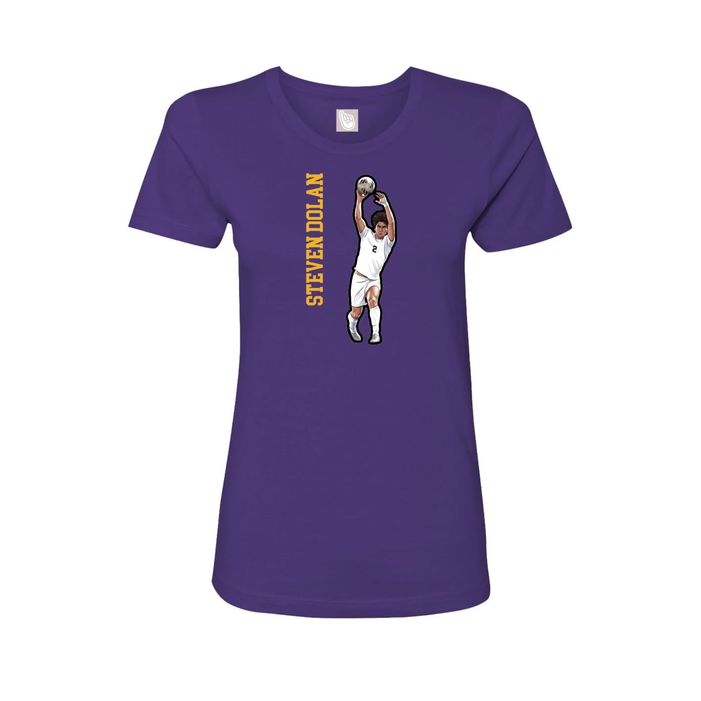 Womens Tee — Name Vertical in Purple
