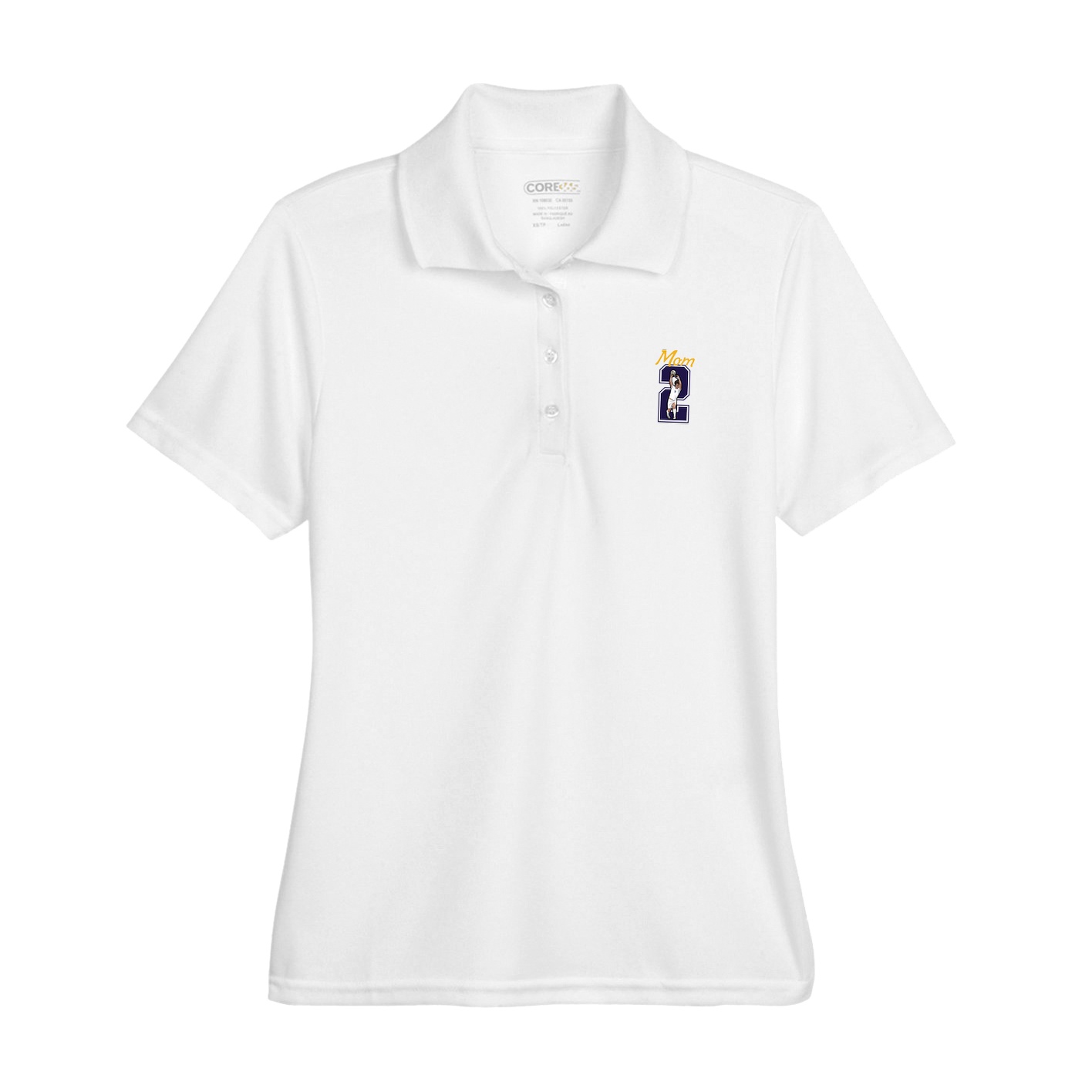 Womens Performance Polo — Mothers Day Shirsey in White