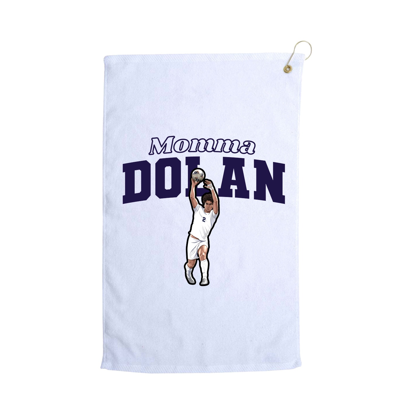 Golf Towel — Mothers Day Block in White