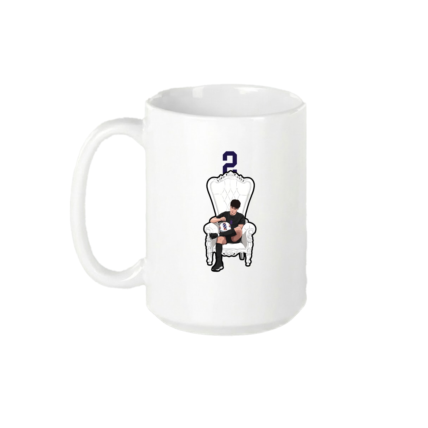 15oz Coffee Mug — Number Top in White
