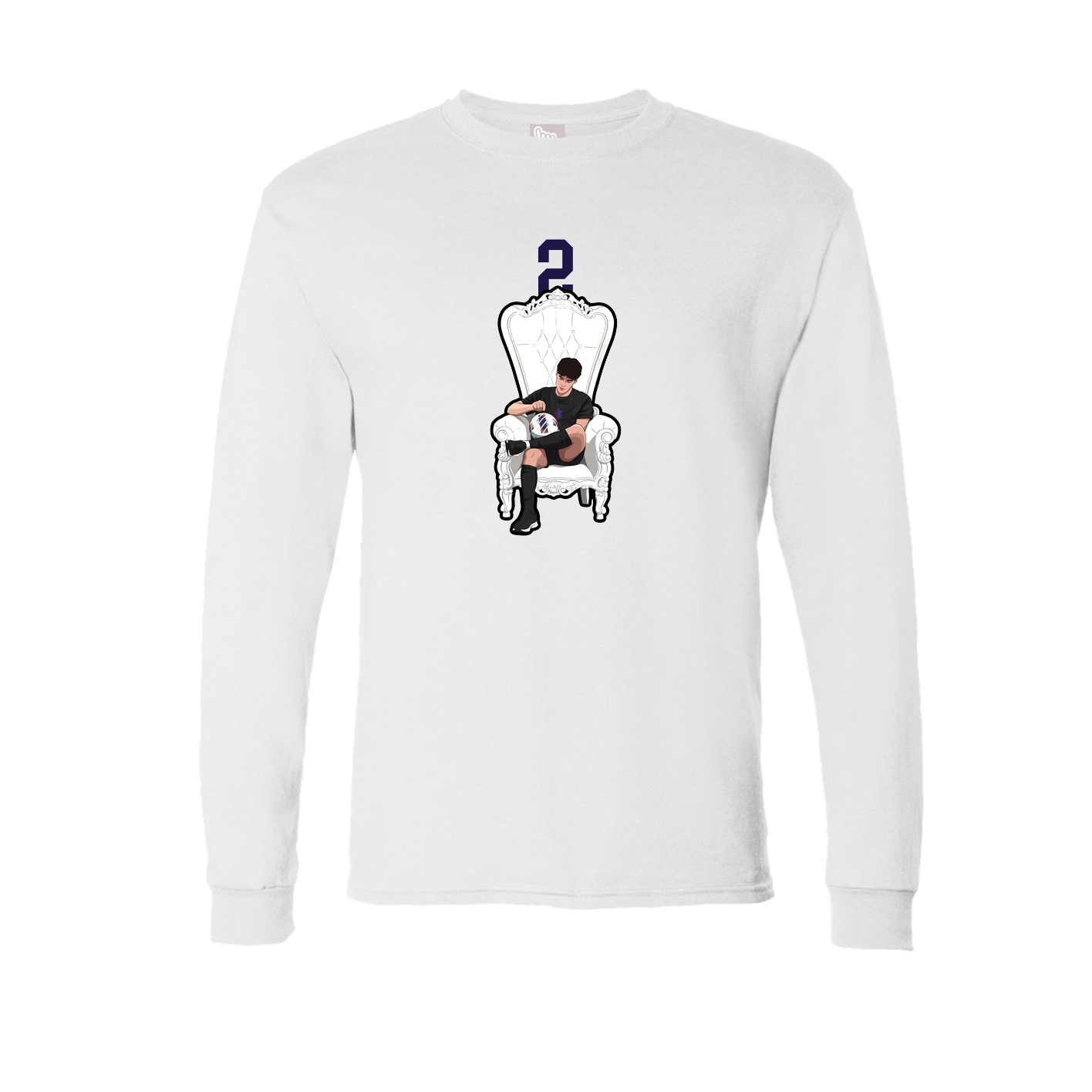 Long Sleeve Tee — Number Top in White