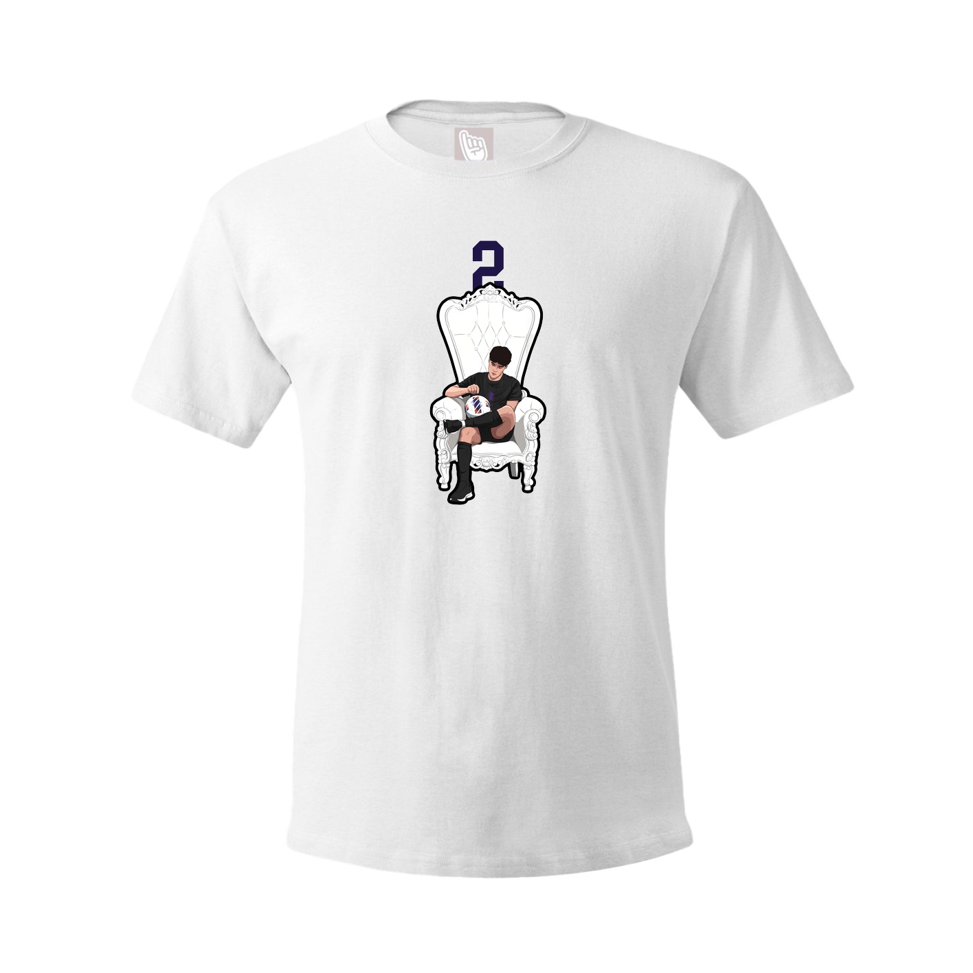 Youth Tee — Number Top in White