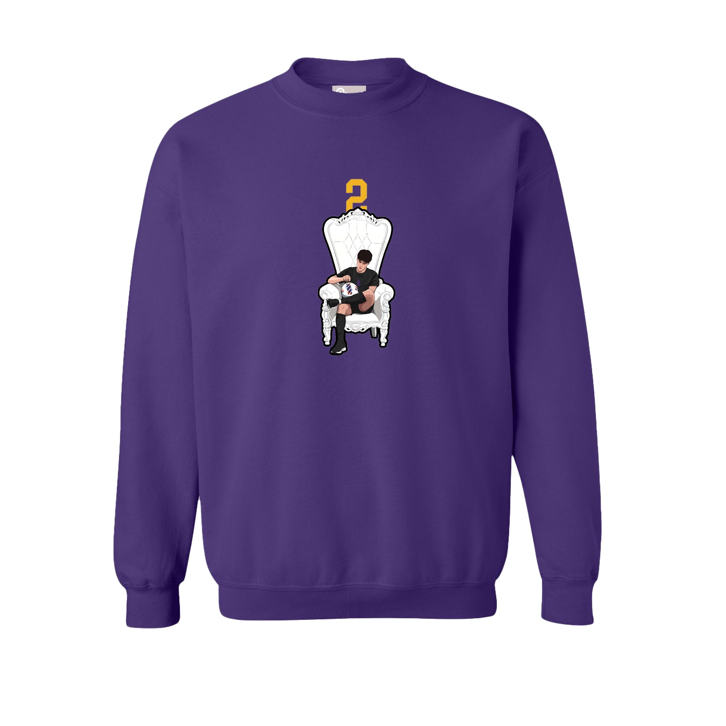 Fleece Crew — Number Top in Purple